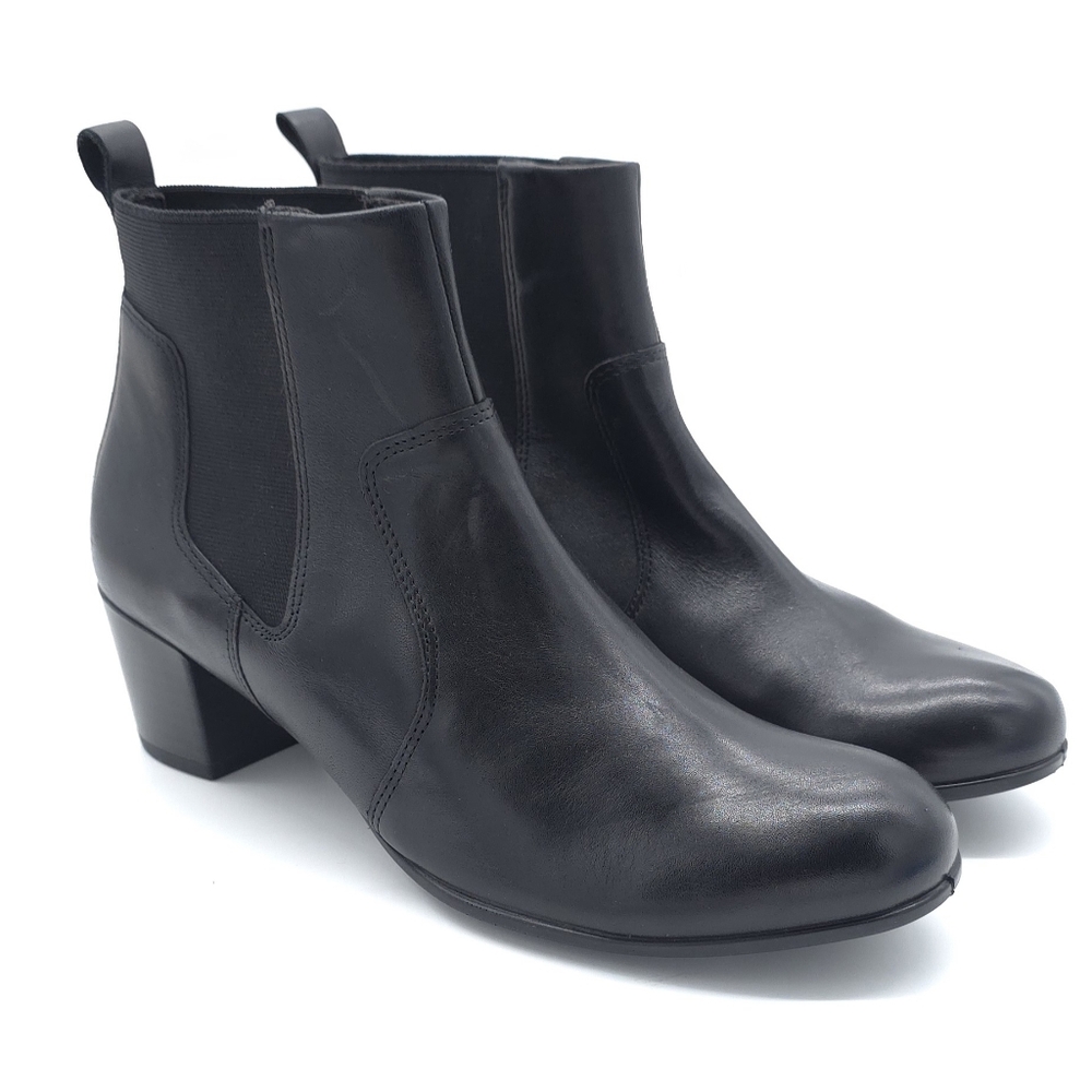 ECCO Shape 35 Sartorelle Black Leather Chelsea Stacked Heel Boot Multiple Sizes